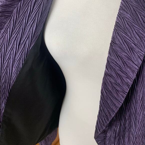 Chico's Size 1 US M Open Front Dress Blazer Jacket Purple Pattern Lined Formal - Picture 6 of 8